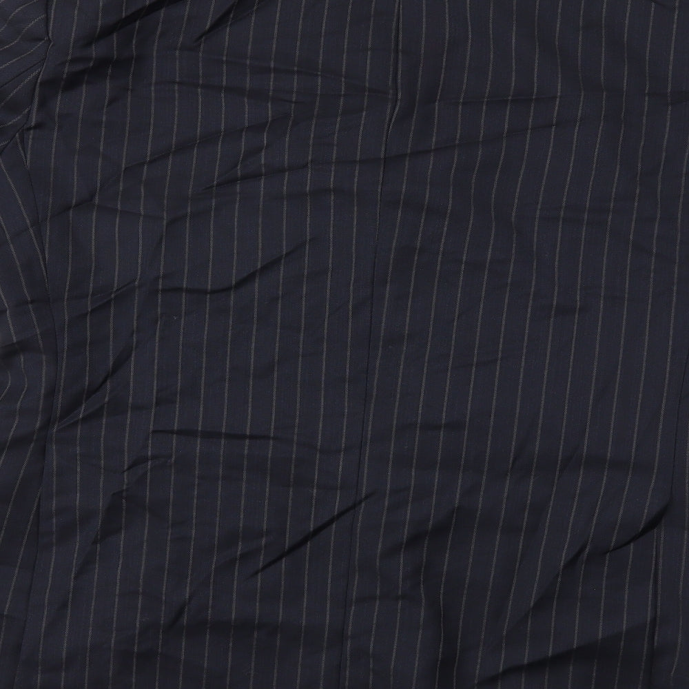 Preworn Mens Blue Striped  Jacket Suit Jacket Size 42