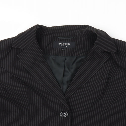 Papaya Womens Black Striped  Jacket Blazer Size 20