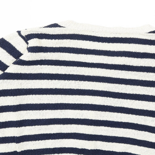 Dorothy Perkins Womens White Striped Knit Cardigan Jumper Size 16