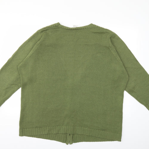 Preworn Womens Green  Knit Cardigan Jumper Size 2XL