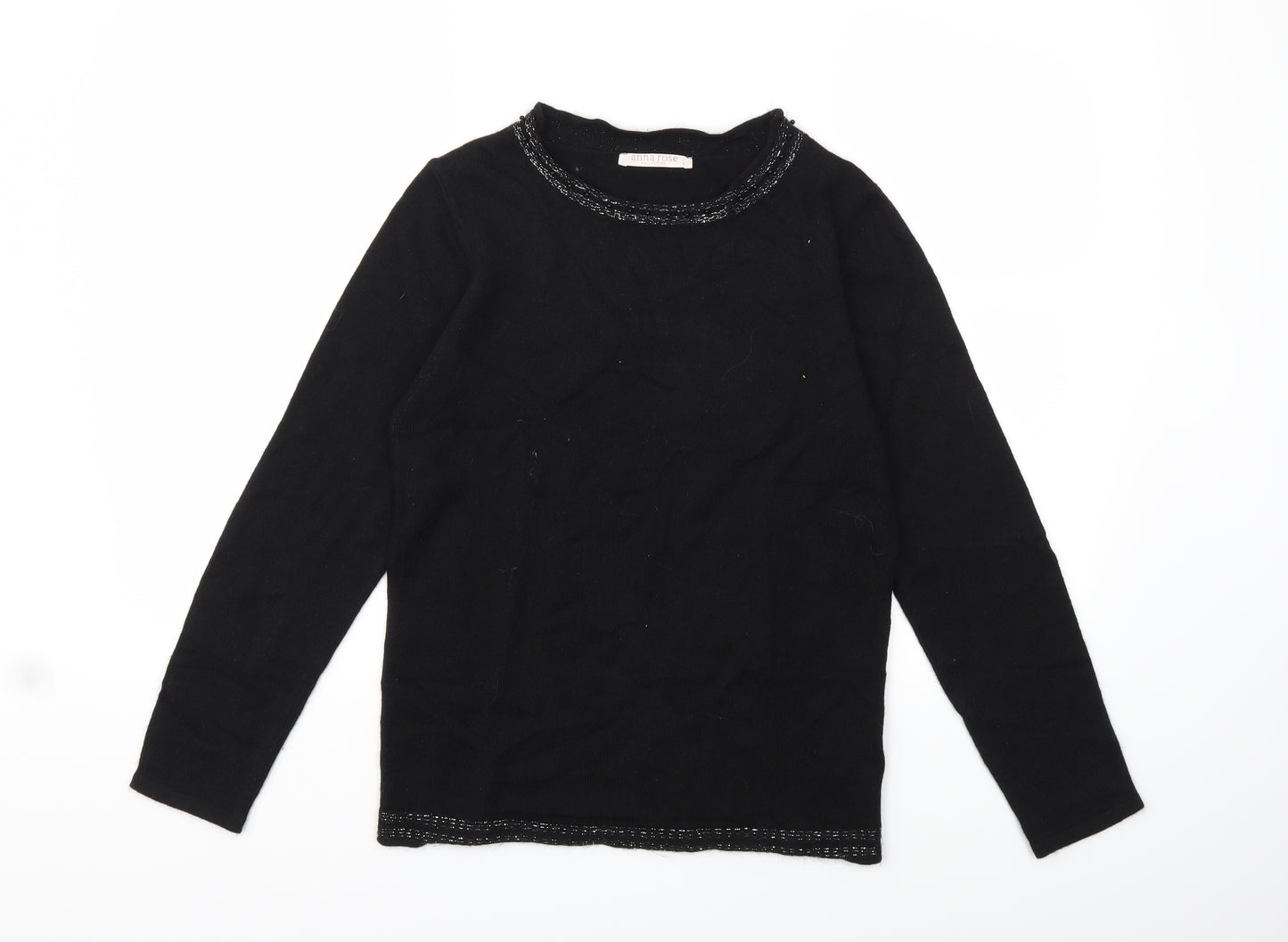 anna rose Womens Black  Knit Pullover Jumper Size S