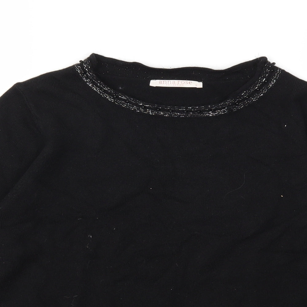 anna rose Womens Black  Knit Pullover Jumper Size S