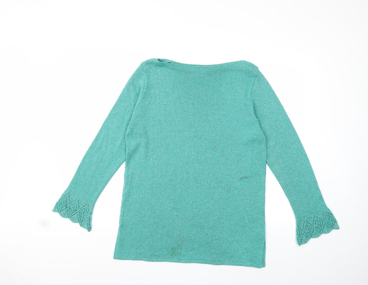 Kaleidoscope Womens Green Knit Pullover Jumper Size 14