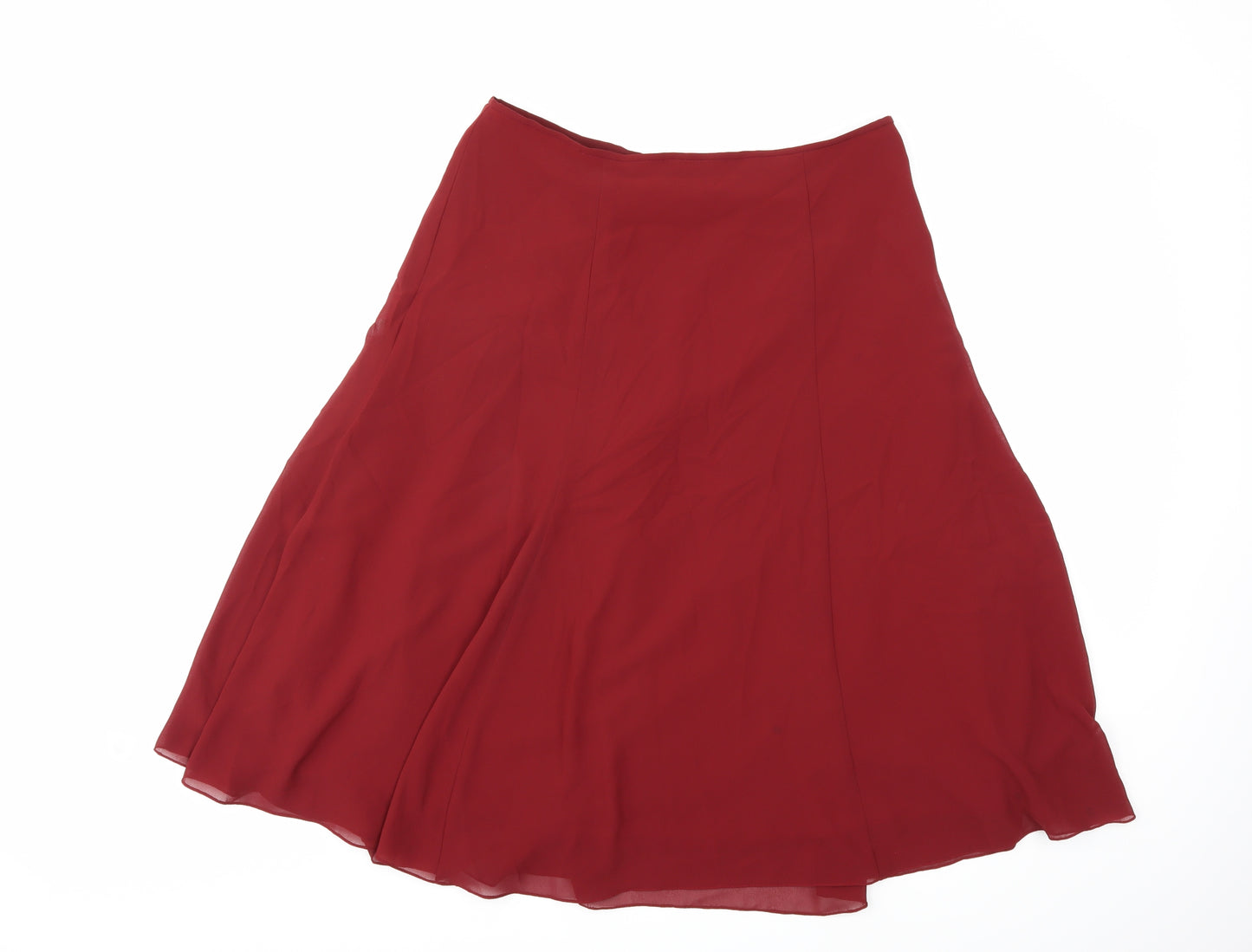 Preworn Womens Red   Pleated Skirt Size 16