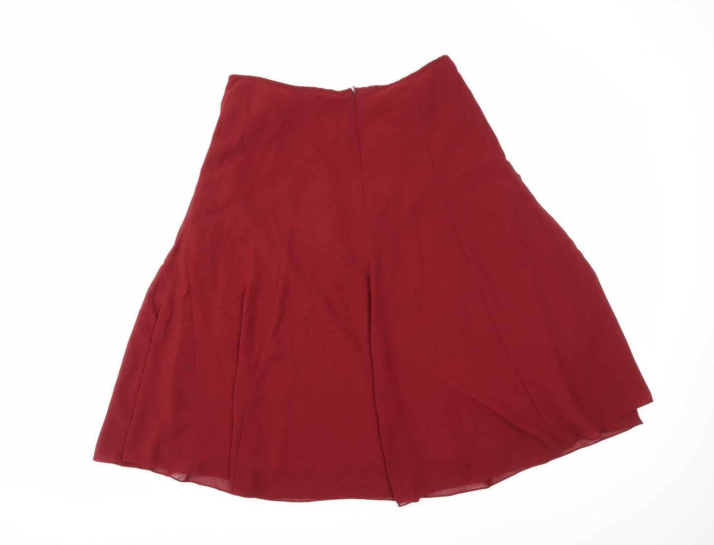 Preworn Womens Red   Pleated Skirt Size 16