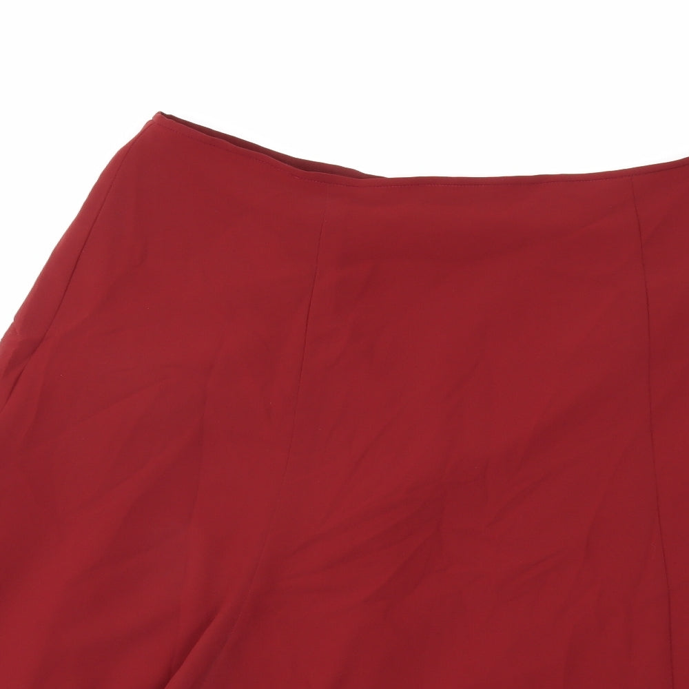 Preworn Womens Red   Pleated Skirt Size 16