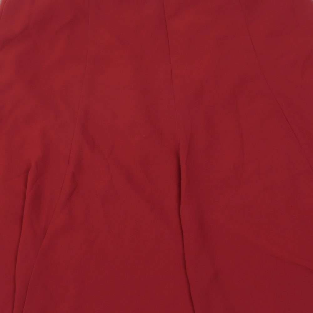 Preworn Womens Red   Pleated Skirt Size 16