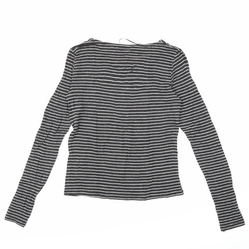 Zara Womens Black Striped  Basic T-Shirt Size S