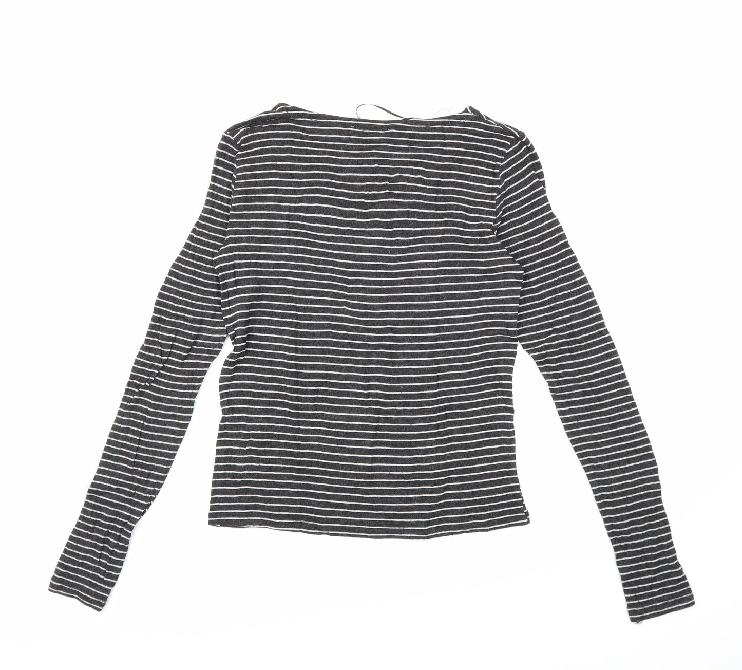 Zara Womens Black Striped  Basic T-Shirt Size S