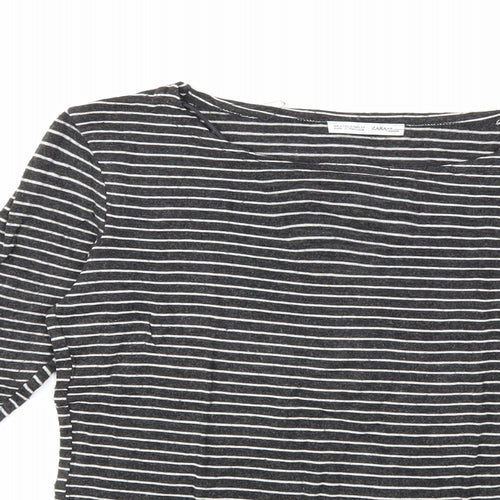 Zara Womens Black Striped  Basic T-Shirt Size S