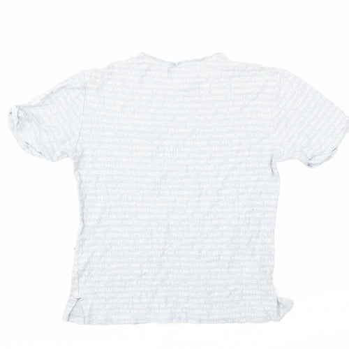Zara Boys Blue Striped  Basic T-Shirt Size 11 Years