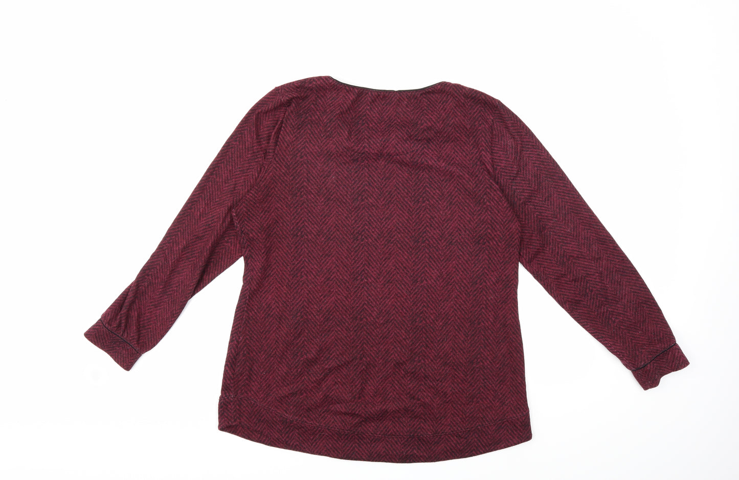 Marks and Spencer Womens Red Geometric  Pullover Sweatshirt Size 16