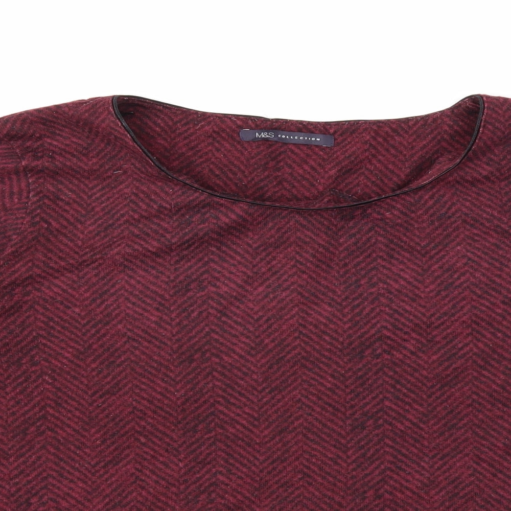 Marks and Spencer Womens Red Geometric  Pullover Sweatshirt Size 16