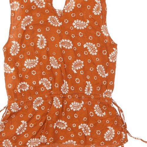 Zara Womens Brown Floral  Basic Tank Size XS