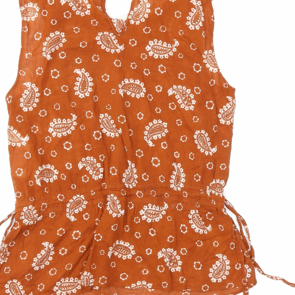Zara Womens Brown Floral  Basic Tank Size XS