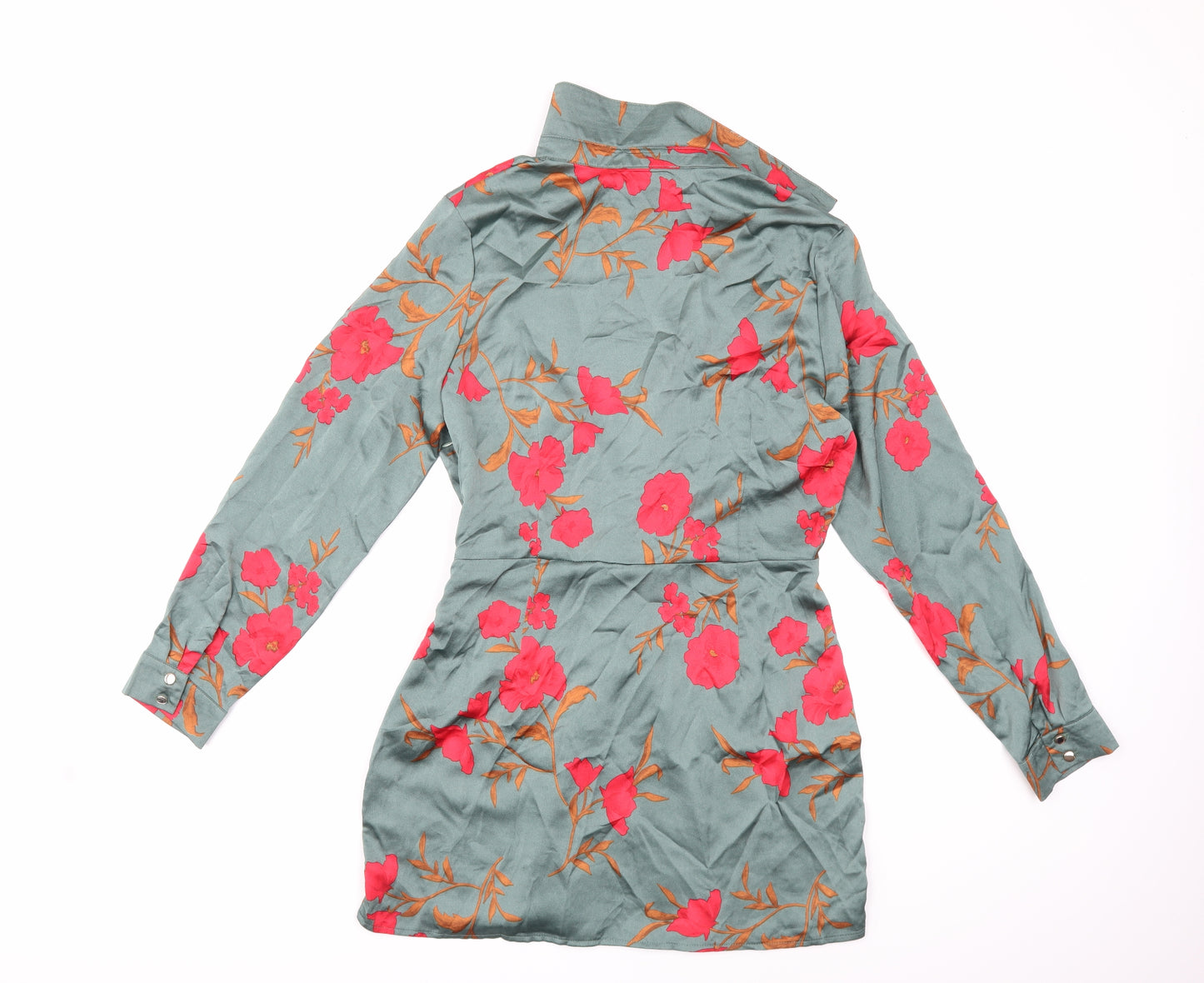 PARISIAN SIGNATURE Womens Green Floral  Basic Blouse Size 14