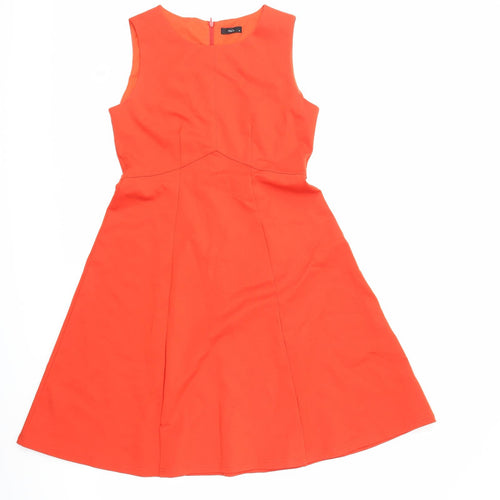 M&Co Womens Orange   Fit & Flare  Size 12