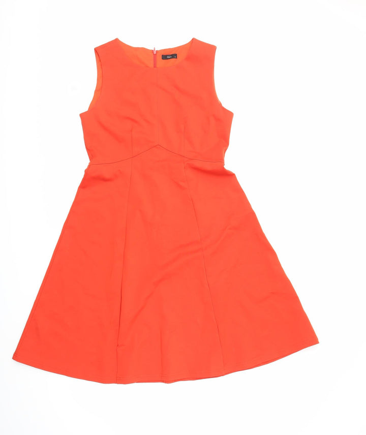 M&Co Womens Orange   Fit & Flare  Size 12