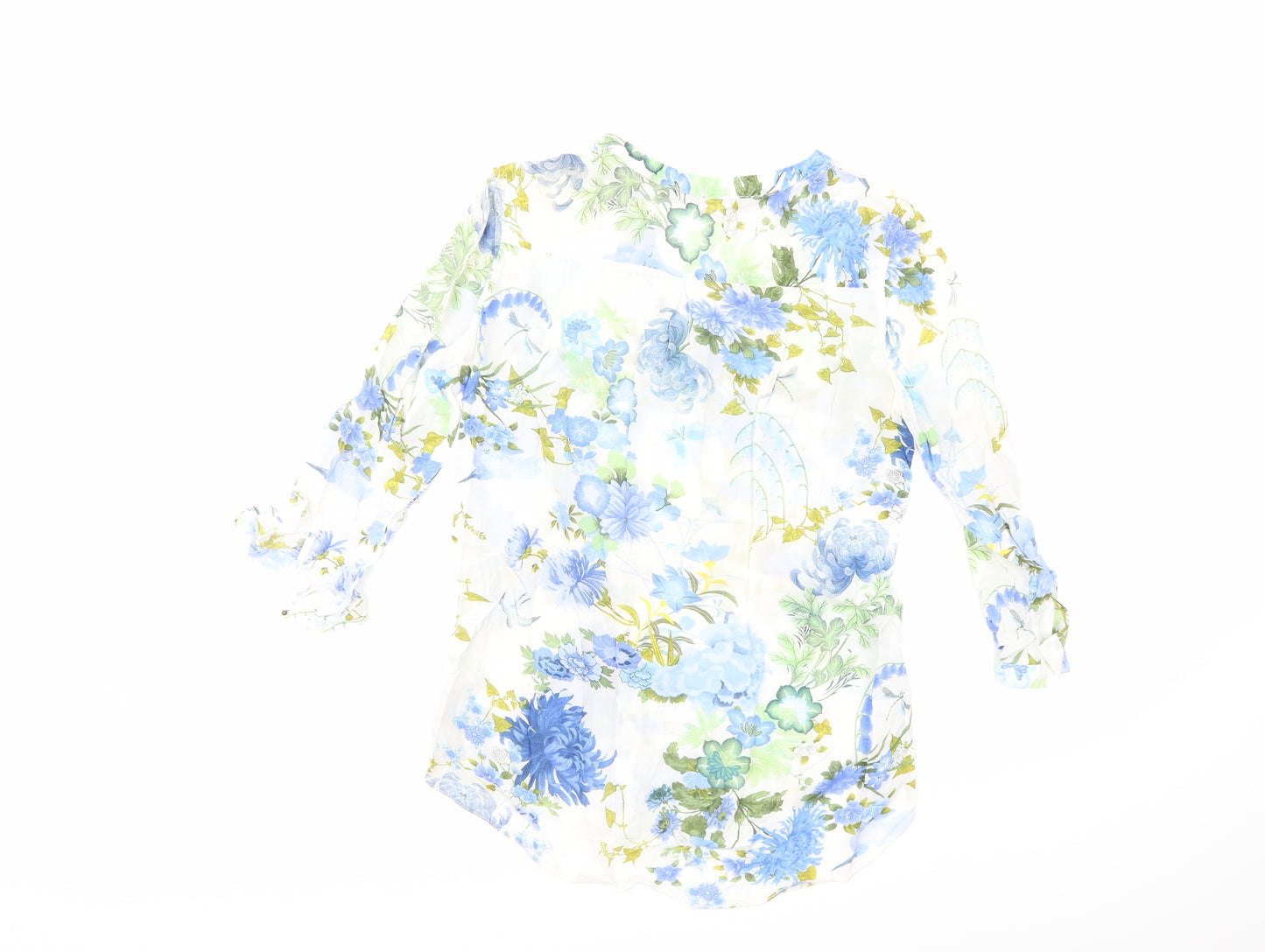 Zara Womens White Floral  Basic Blouse Size XS