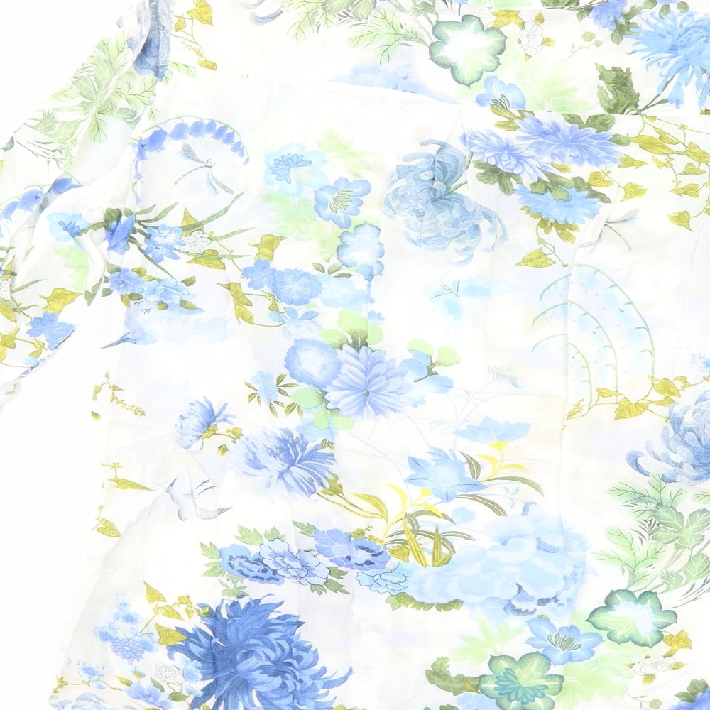 Zara Womens White Floral  Basic Blouse Size XS