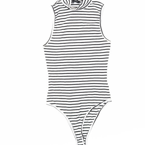 New Look Womens White Striped  Basic Tank Size 10