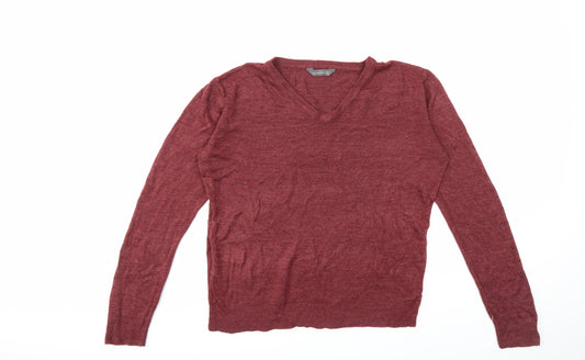 Front view of Cedarwood State men’s red knit jumper, size XL