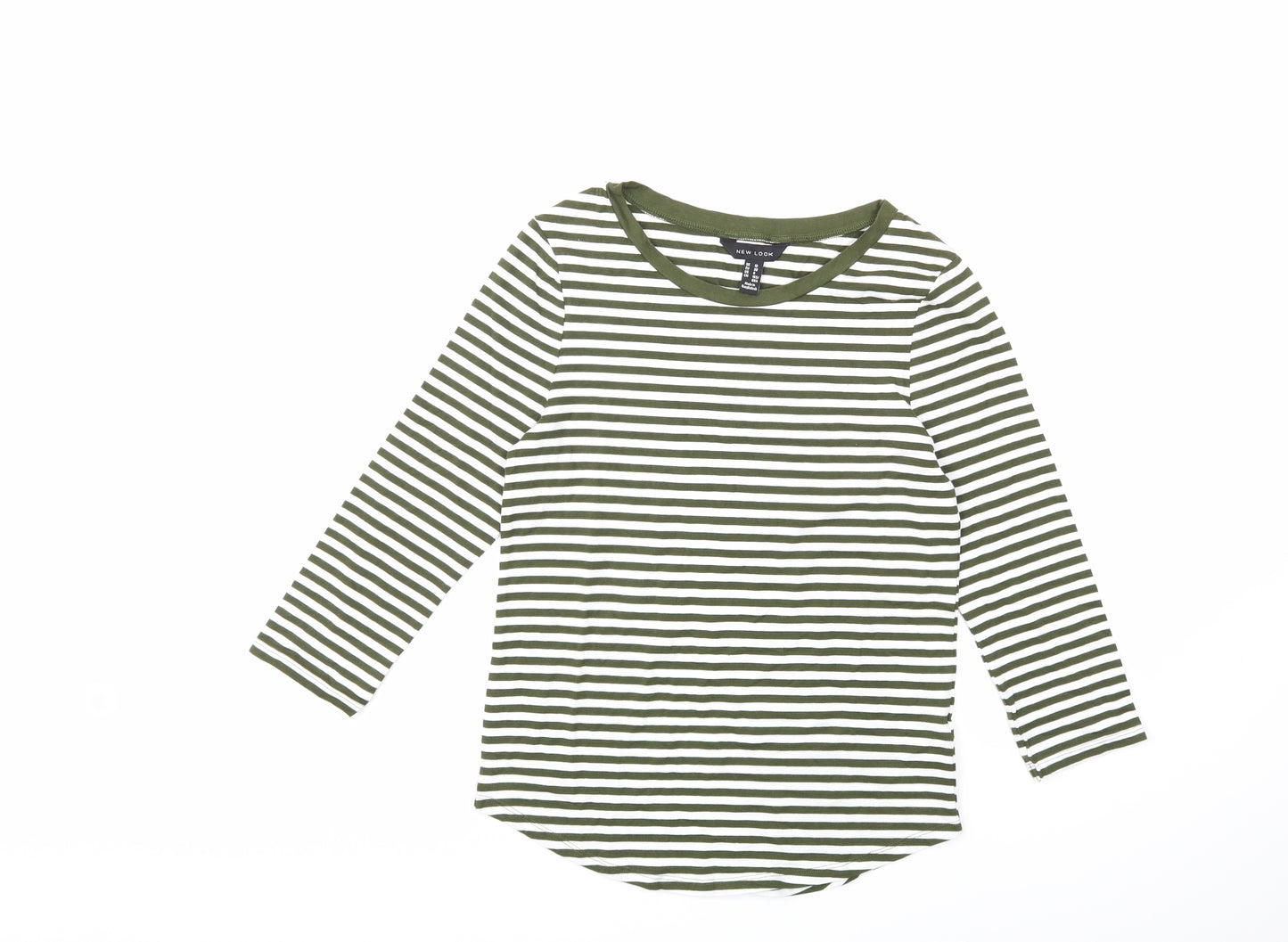 New Look Womens Yellow Striped  Basic T-Shirt Size 10