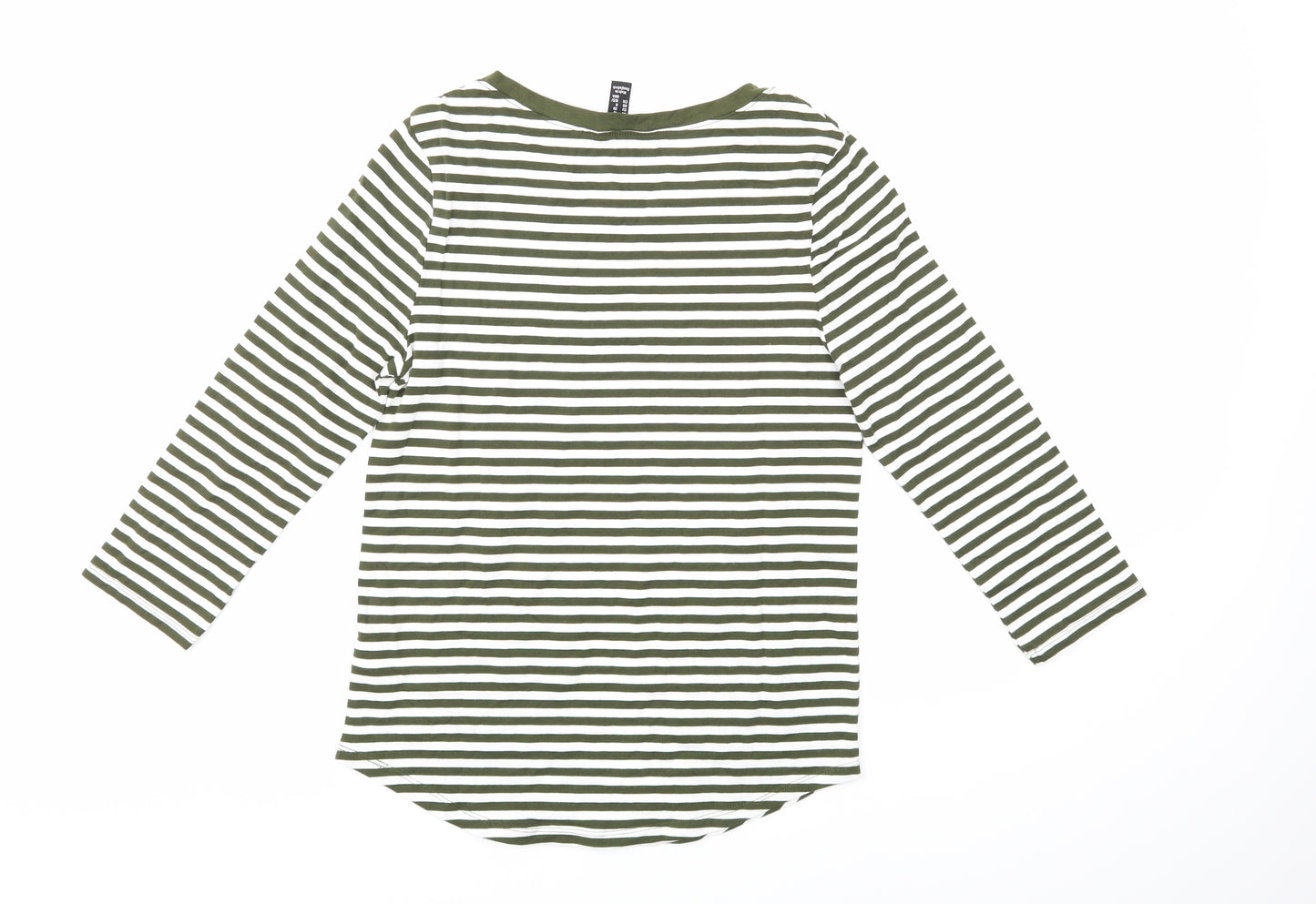 New Look Womens Yellow Striped  Basic T-Shirt Size 10