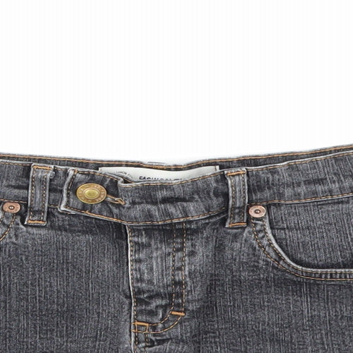 Preworn Womens Black  Denim Hot Pants Shorts Size 6