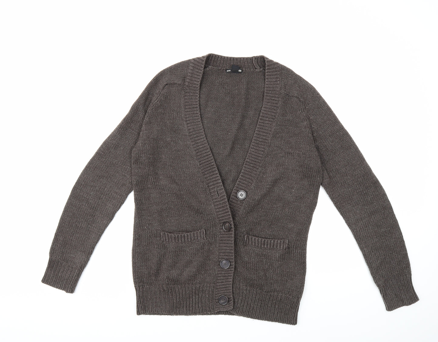 H&M Womens Grey  Knit Cardigan Jumper Size S