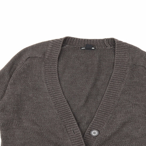 H&M Womens Grey  Knit Cardigan Jumper Size S