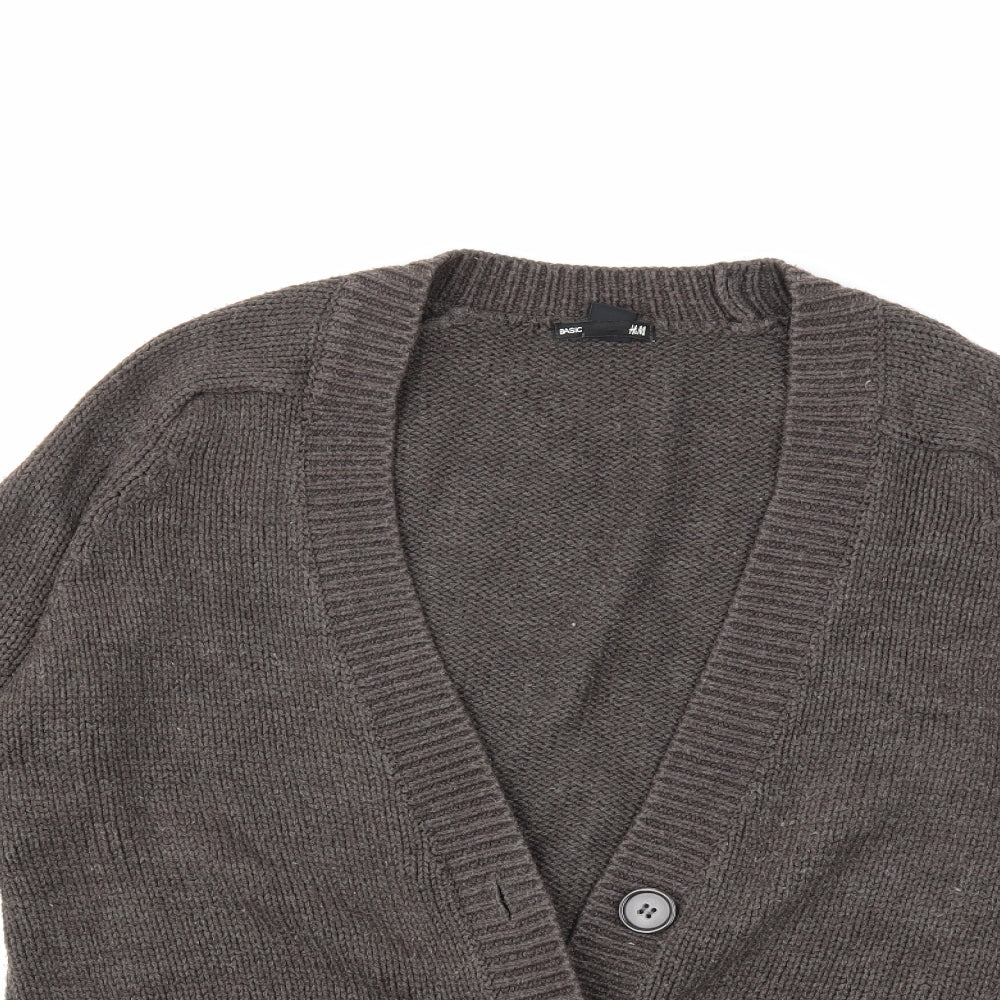 H&M Womens Grey  Knit Cardigan Jumper Size S