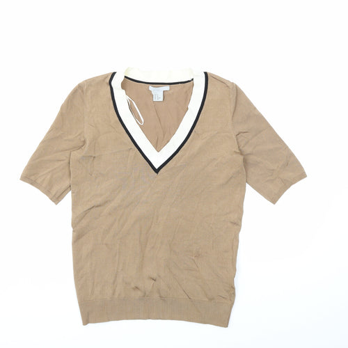 H&M Womens Brown  Knit Pullover Jumper Size XS