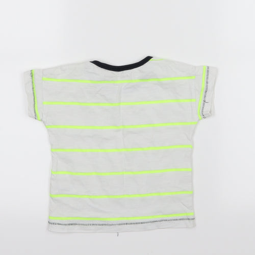 NEXT Boys White Striped Jersey Basic T-Shirt Size 12-18 Months