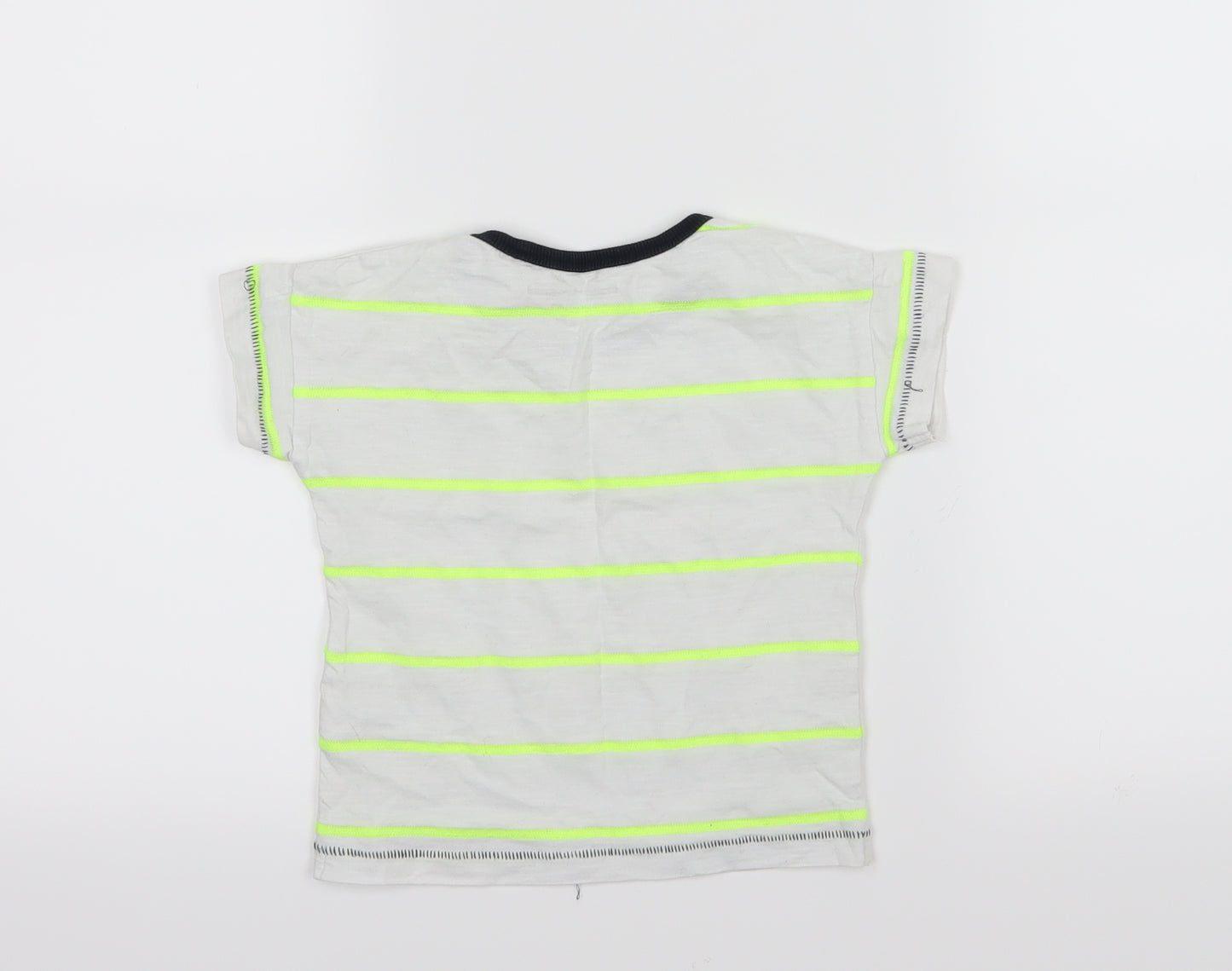 NEXT Boys White Striped Jersey Basic T-Shirt Size 12-18 Months