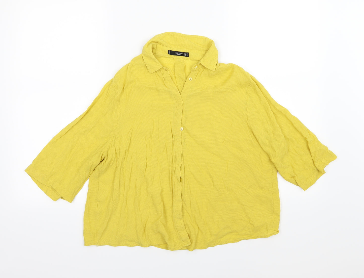 Mango Womens Yellow   Basic Blouse Size M