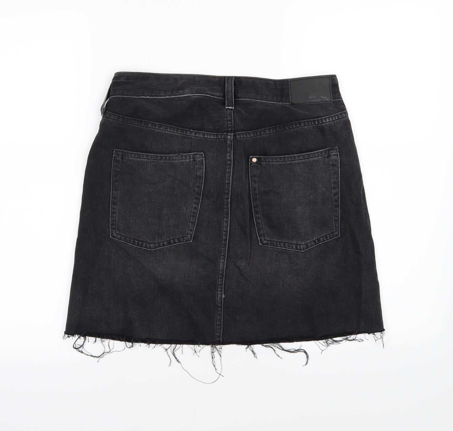 H&M Womens Black  Denim A-Line Skirt Size 10