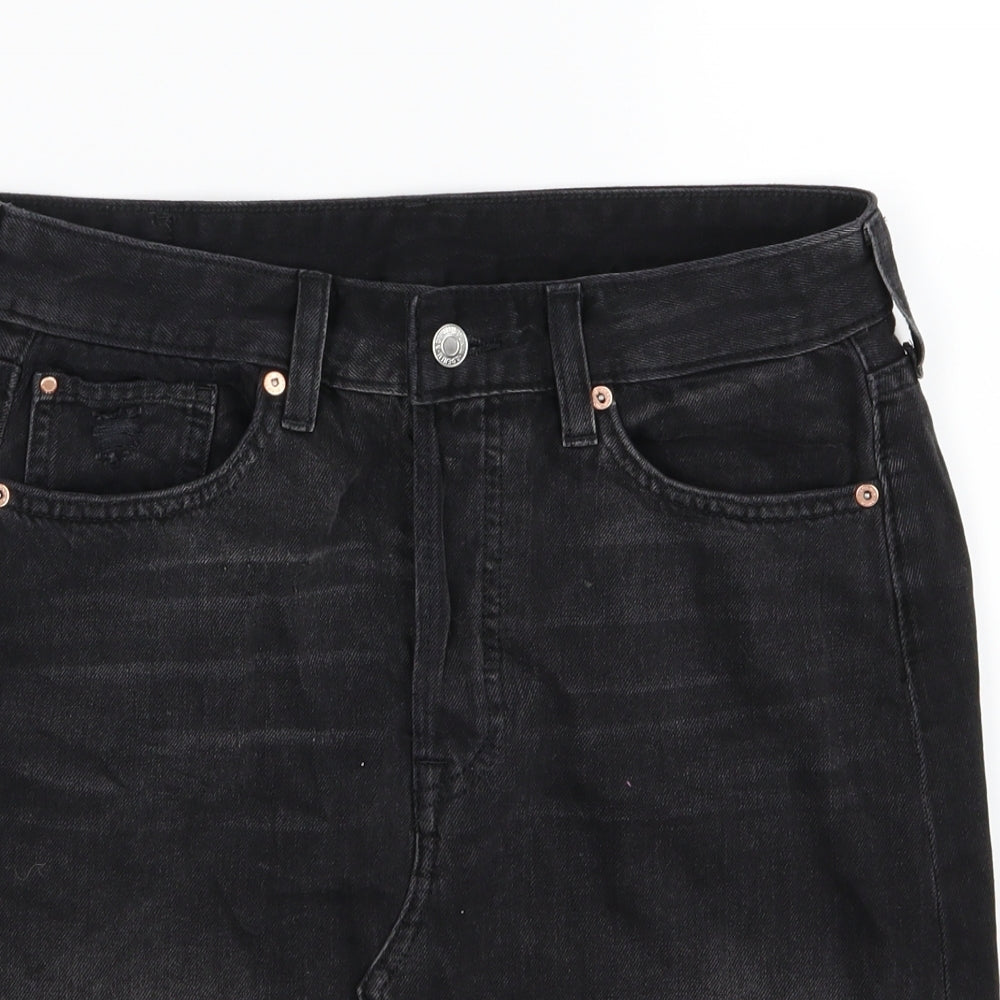 H&M Womens Black  Denim A-Line Skirt Size 10