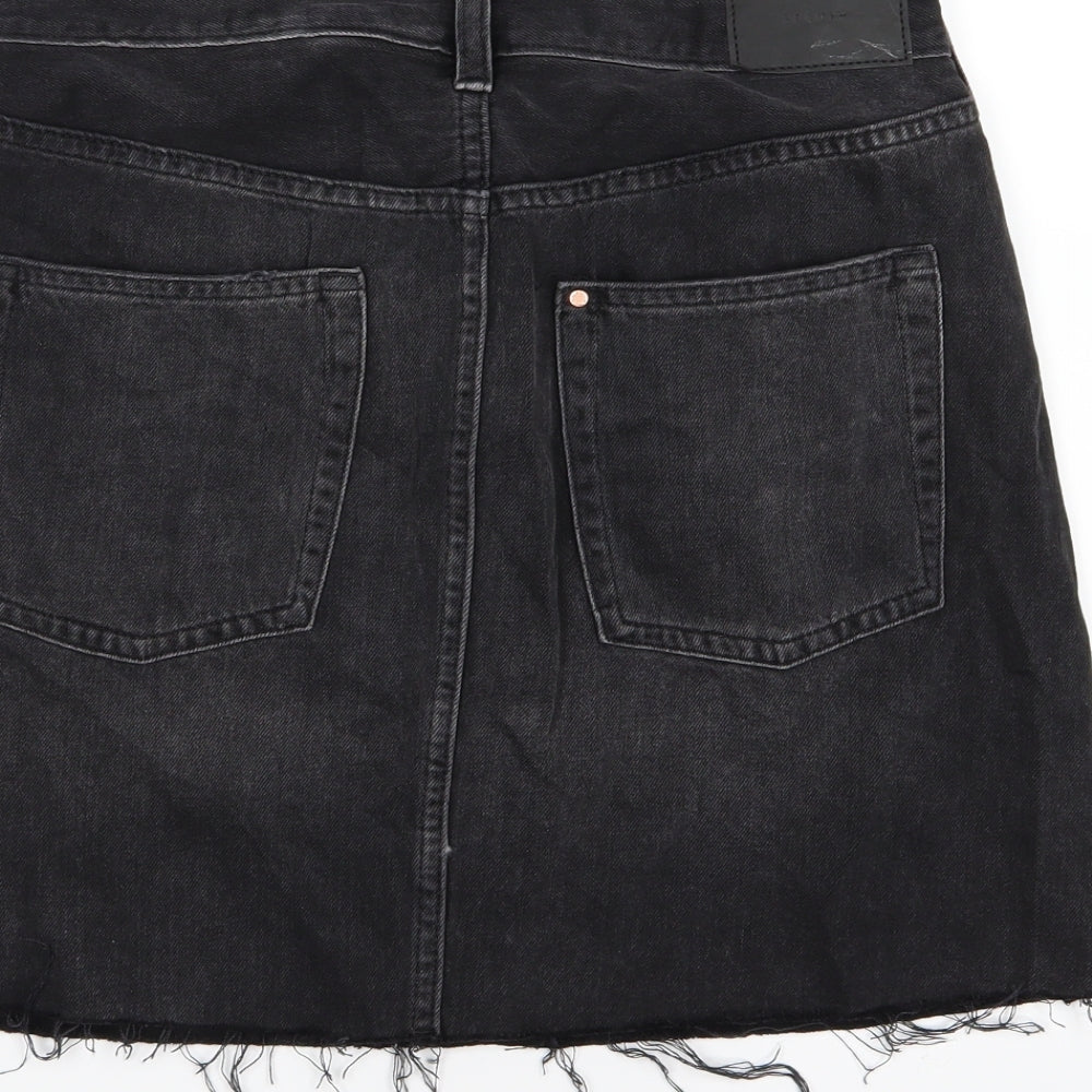 H&M Womens Black  Denim A-Line Skirt Size 10