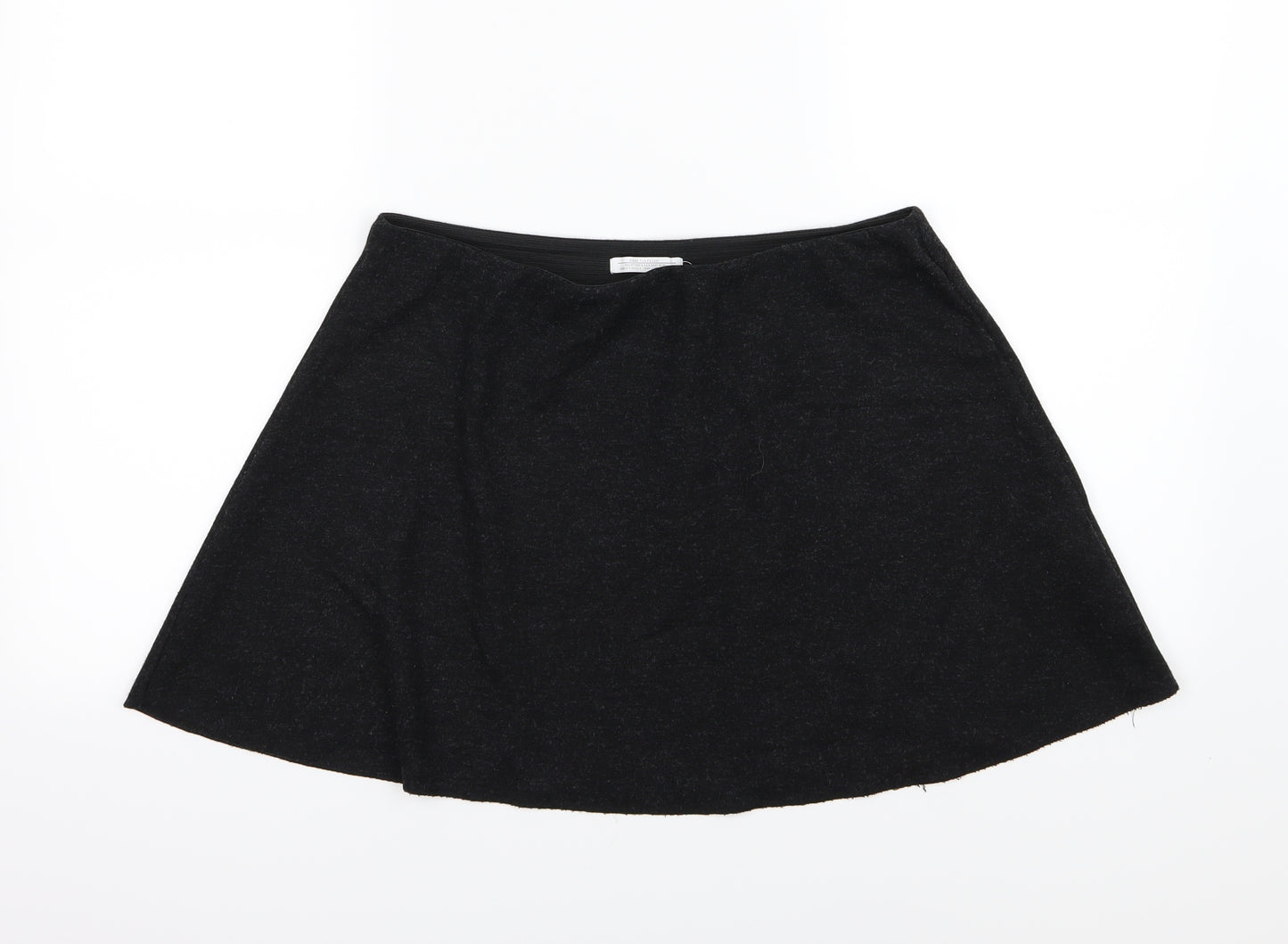 Zara Womens Grey  Jersey A-Line Skirt Size L
