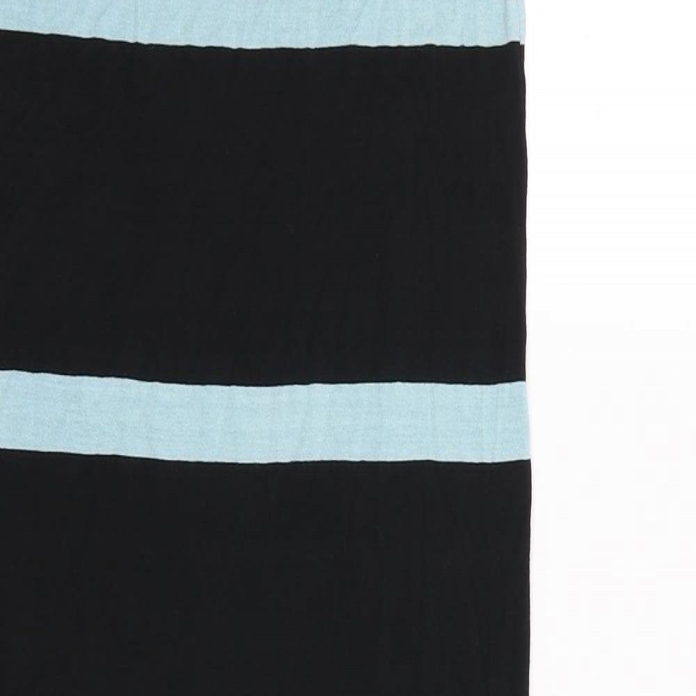 Postcard Womens Blue Striped Jersey Maxi Skirt Size 28 in