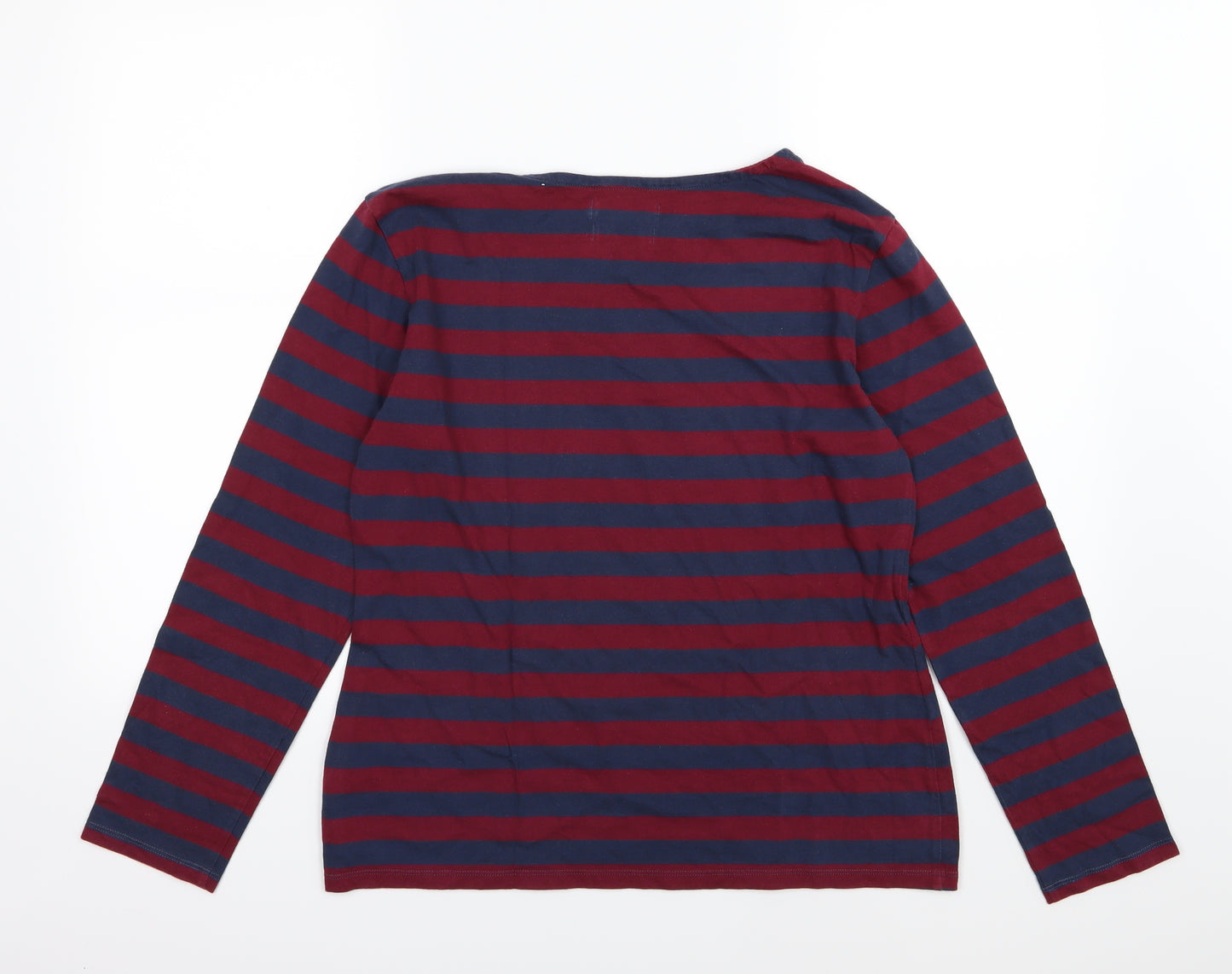 Seasalt Womens Red Striped Jersey Basic T-Shirt Size 14