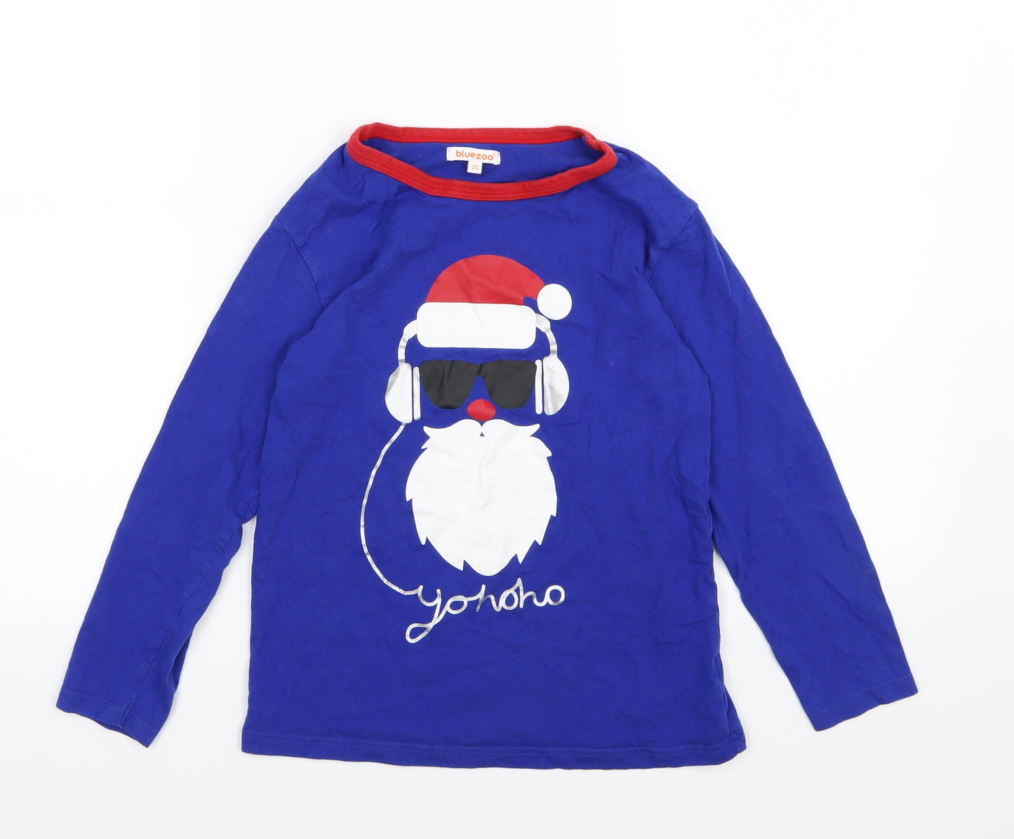 Blue Zoo Boys Blue  Jersey Basic T-Shirt Size 8-9 Years  - Christmas