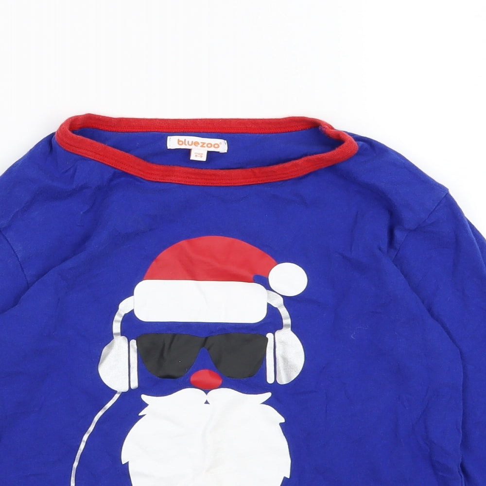 Blue Zoo Boys Blue  Jersey Basic T-Shirt Size 8-9 Years  - Christmas
