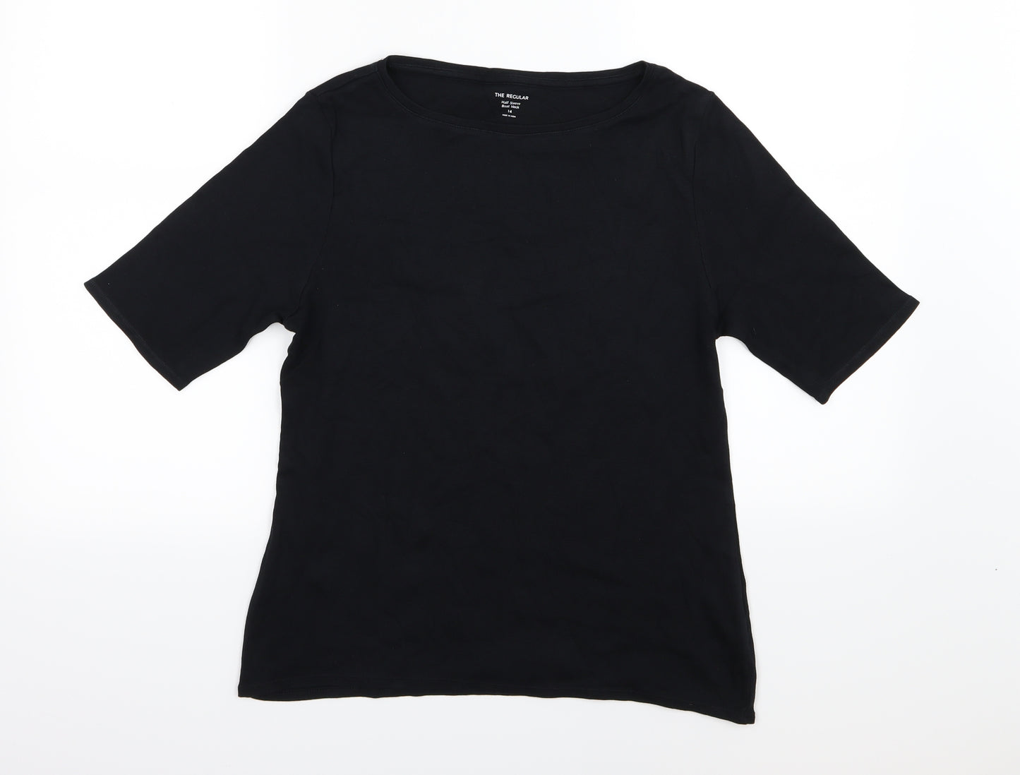 Marks and Spencer Womens Black  Jersey Basic T-Shirt Size 14
