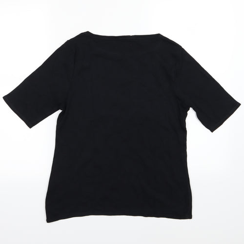 Marks and Spencer Womens Black  Jersey Basic T-Shirt Size 14