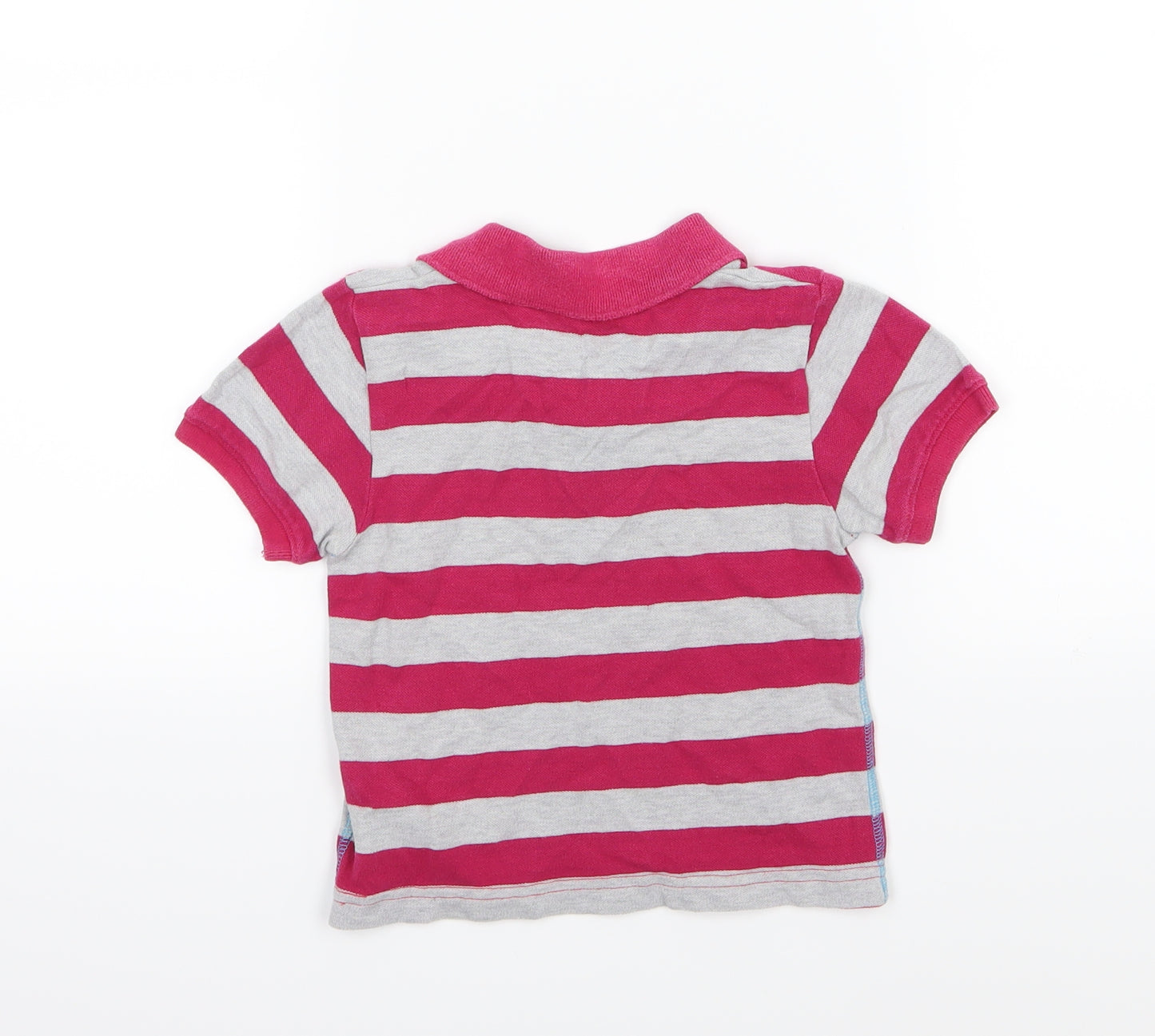 Mothercare Girls Pink Striped  Basic Polo Size 18-24 Months