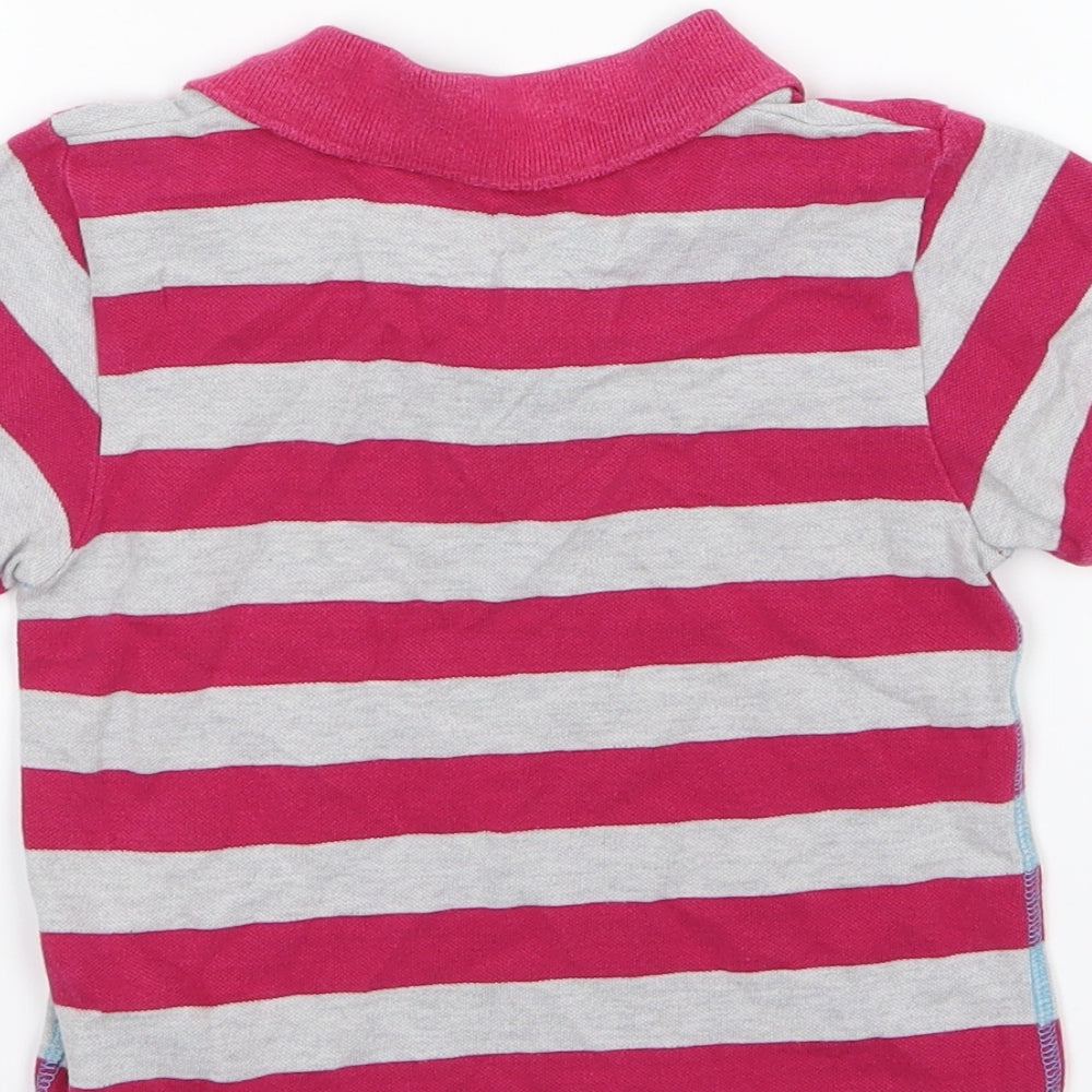 Mothercare Girls Pink Striped  Basic Polo Size 18-24 Months