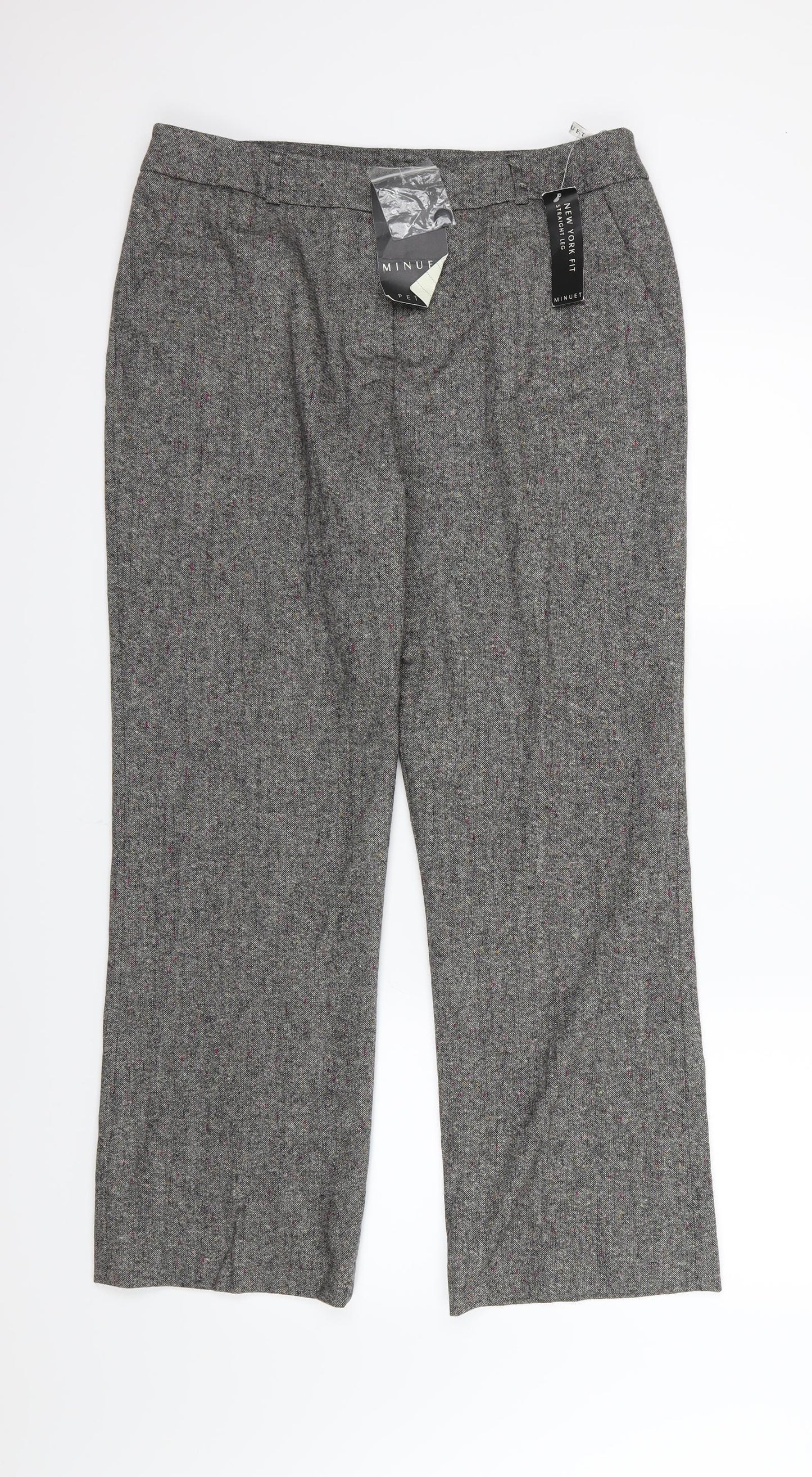 Minuet Womens Grey   Trousers  Size 16 L28 in