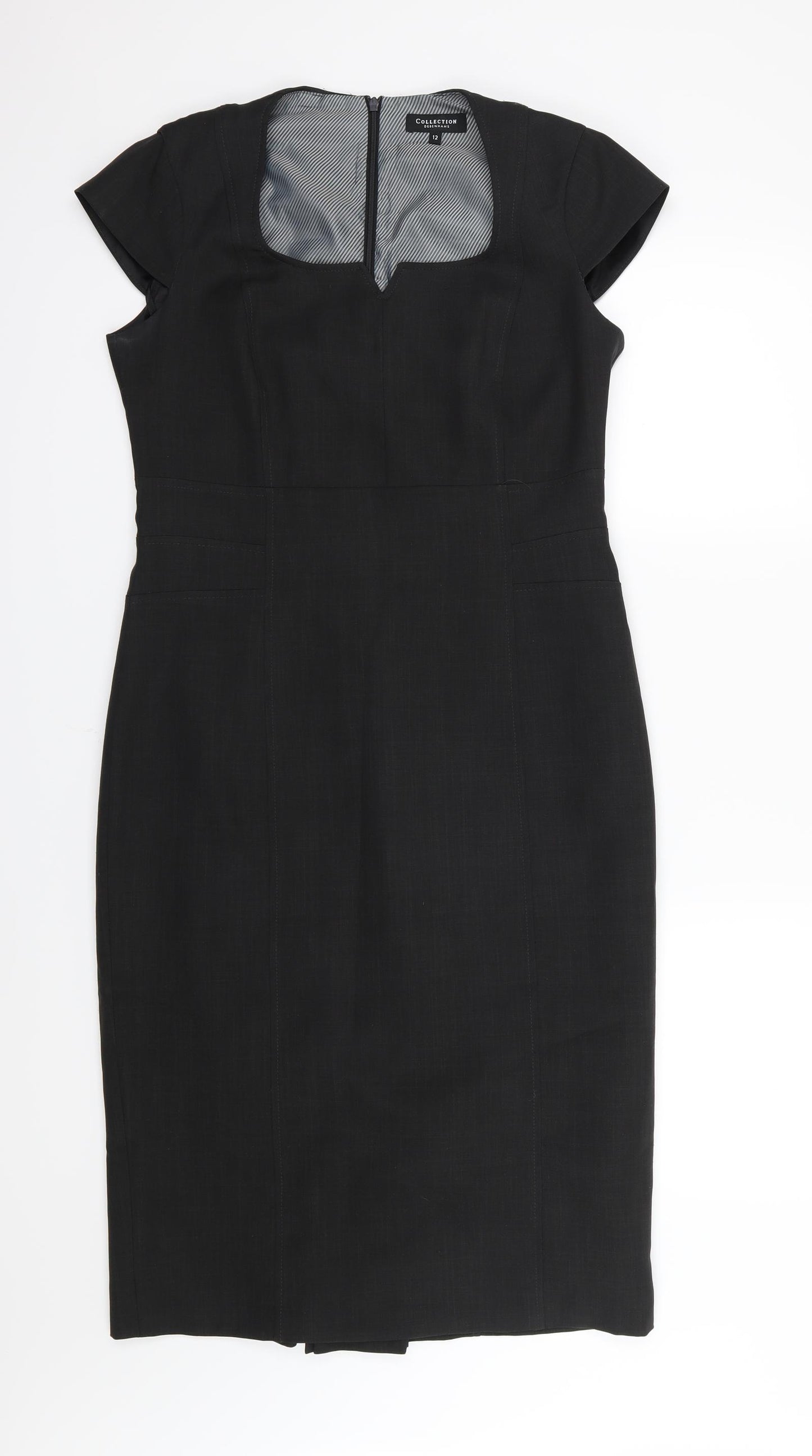 Debenhams Womens Grey  Rayon Pencil Dress  Size 12